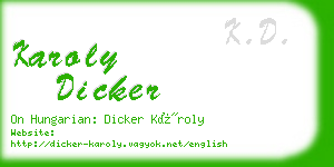 karoly dicker business card